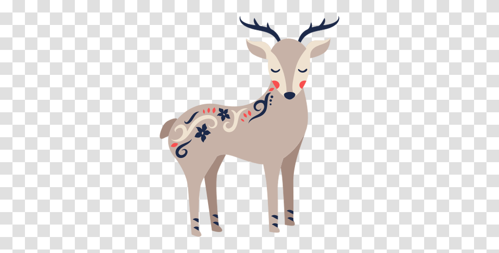 Deer Folk Art Ornament Animal Figure, Mammal, Goat, Horse Transparent Png
