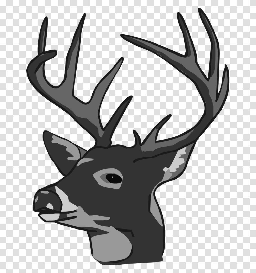 Deer Head Clipart Black And White Deer Head Clip Art, Antler, Wildlife, Mammal, Animal Transparent Png