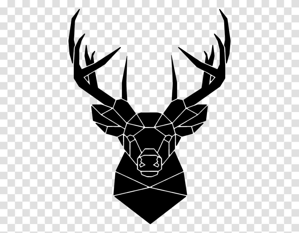 Deer Head Geometric Ai File Deer Silhouette Stag Stag Silhouette Head Geometric Transparent Png