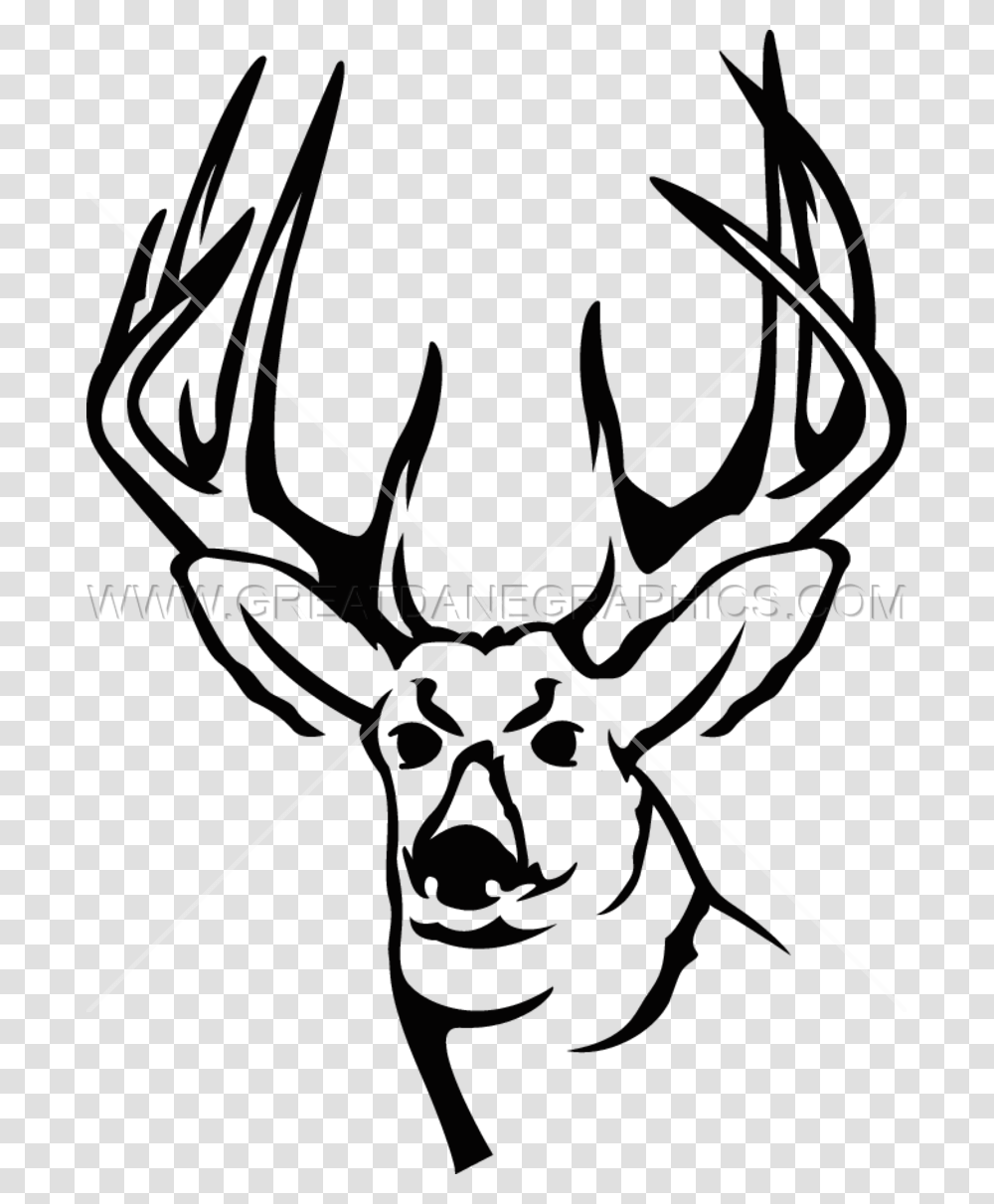 Deer Head Production Ready Artwork For T Shirt Printing, Plant, Leaf, Hand Transparent Png