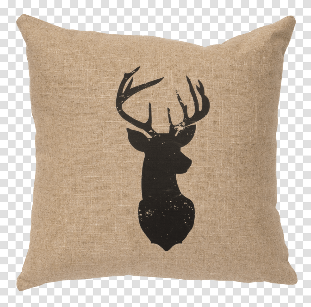 Deer Head Silhouette Patronus Harry Potter Black And White, Pillow, Cushion, Elk, Wildlife Transparent Png