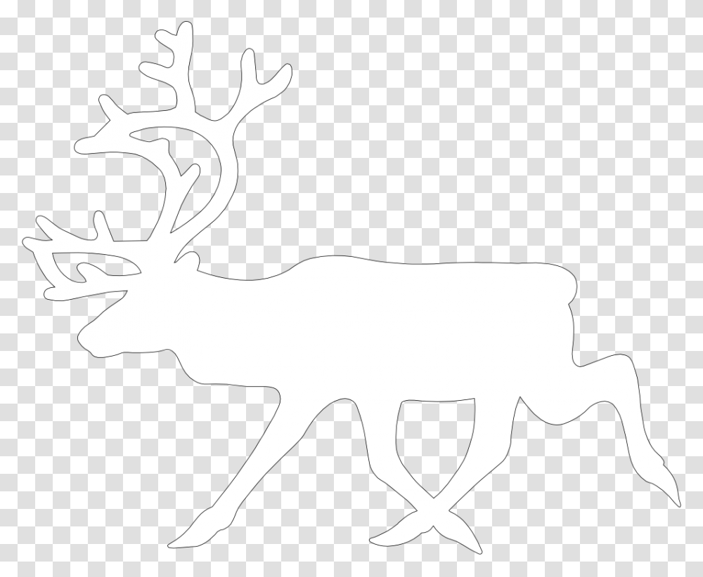Deer Head Silhouette White Reindeer No Background, Wildlife, Mammal, Animal, Elk Transparent Png