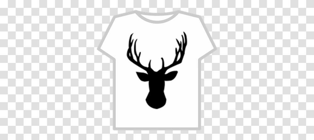 Deer Headpngpic Roblox Deer Head Black And White Clipart, Clothing, Apparel, Stencil, T-Shirt Transparent Png