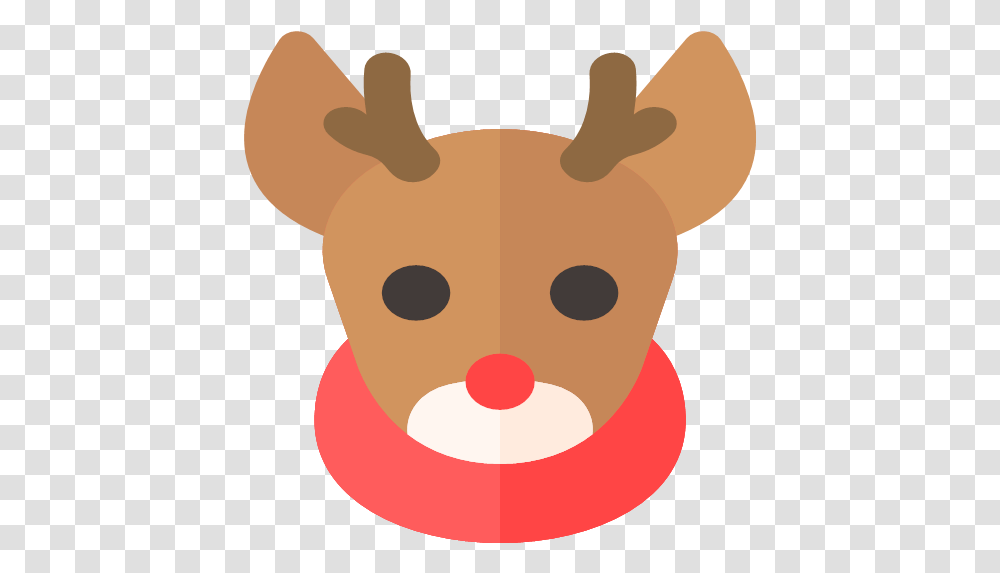 Deer Holiday Reindeer Xmas Icon Merry Flat Christmas, Snowman, Animal, Mammal, Plush Transparent Png