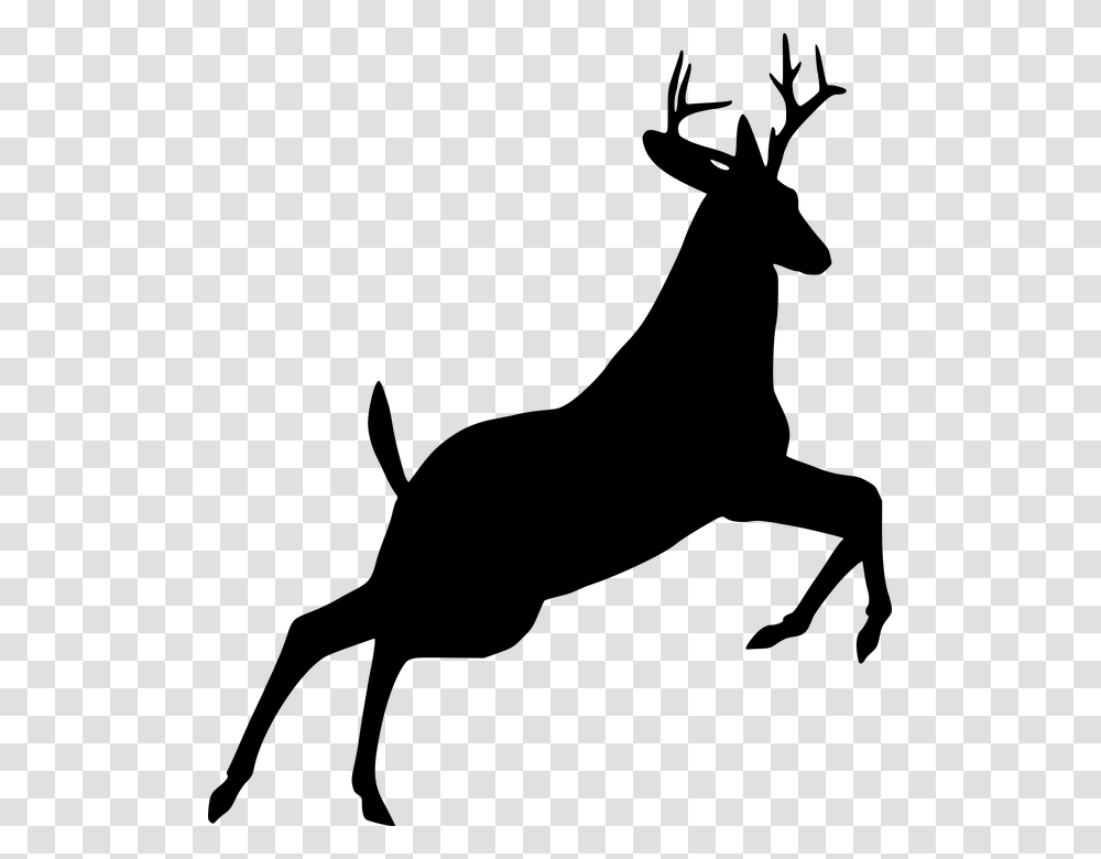 Deer Jumping Silhouette Animal Leaping Wildlife Deer Silhouette, Gray, World Of Warcraft Transparent Png