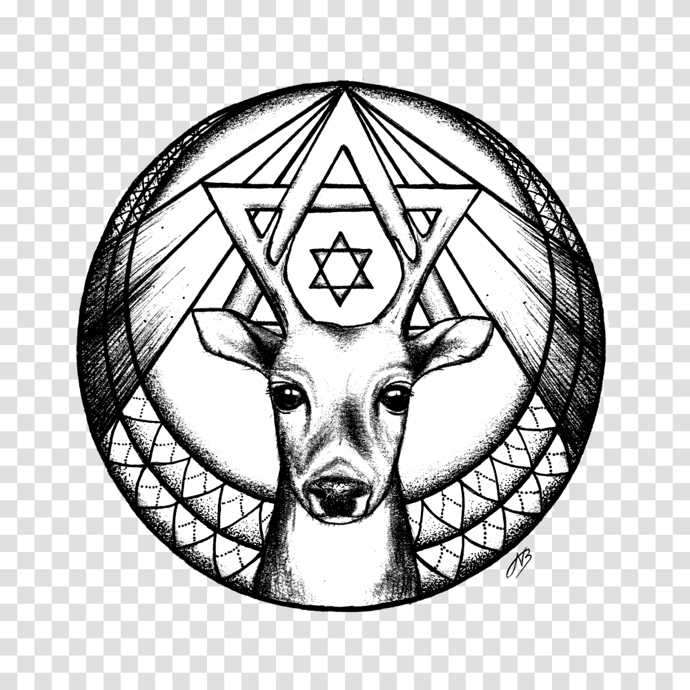 Deer Mandala Arthentic Art, Drawing, Emblem, Stained Glass Transparent Png