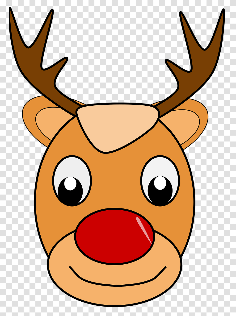 Deer Rudolph Santa Claus Christmas Kids Cartoon Gambar Wajah Rusa Kartun, Mammal, Animal, Antler, Cattle Transparent Png