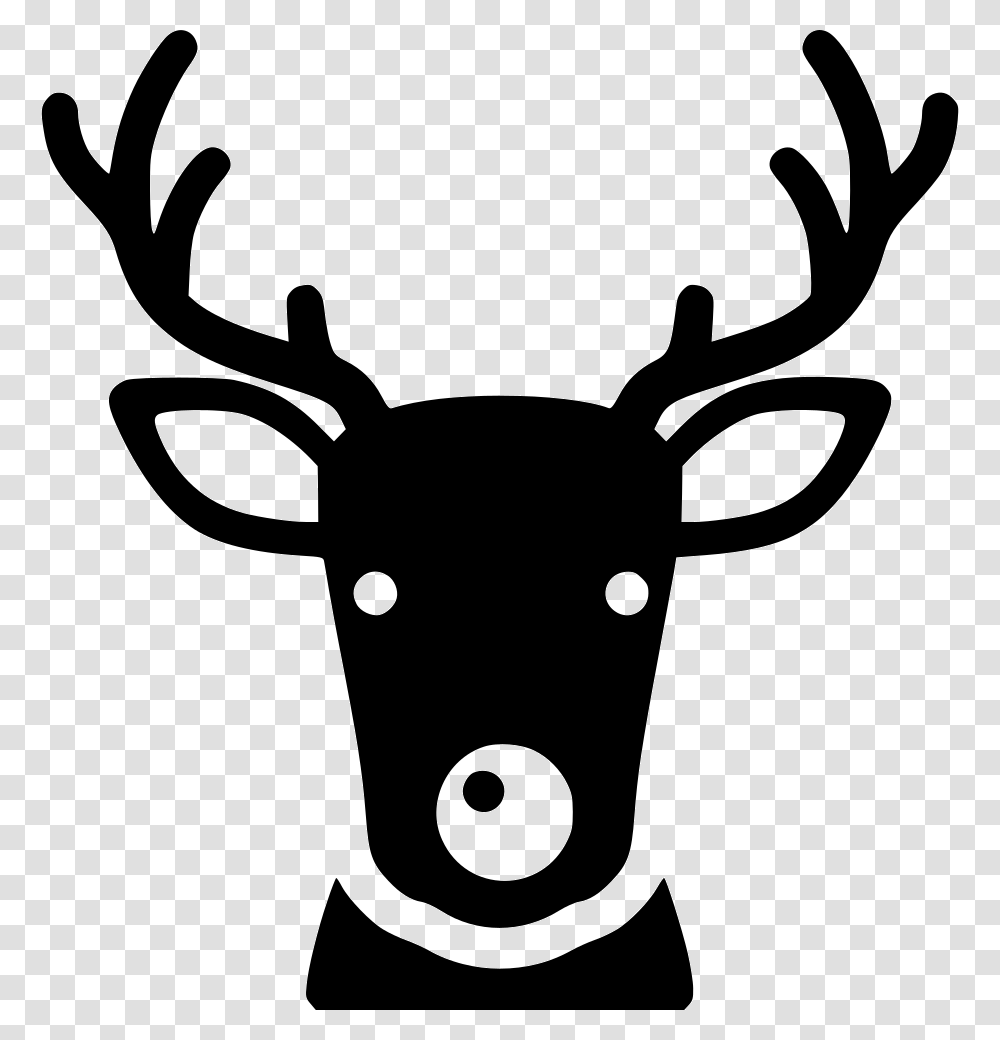 Deer Santa Reindeer Red Nose Christmas Day, Antler, Antelope, Wildlife, Mammal Transparent Png