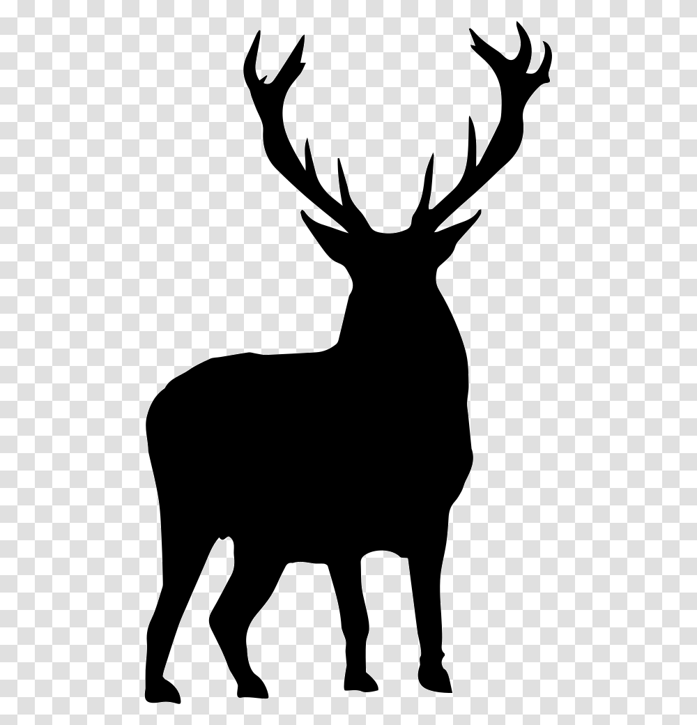 Deer Silhouette Deer Silhouette, Stencil, Antelope, Wildlife, Mammal Transparent Png