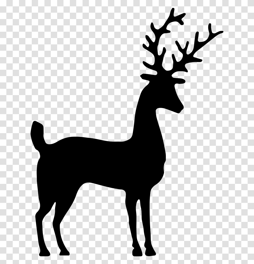 Deer Silhouette Icono De Ciervo, Antelope, Wildlife, Mammal, Animal Transparent Png