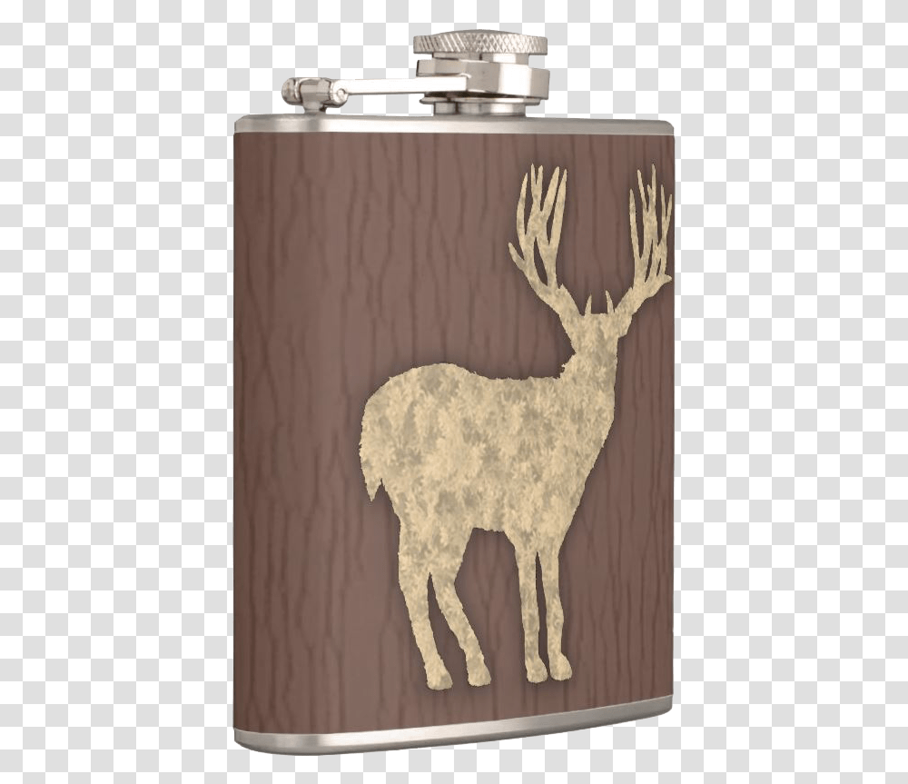 Deer Silhouette On Pocket Size Flask Sideview Elk, Wildlife, Mammal, Animal, Rug Transparent Png