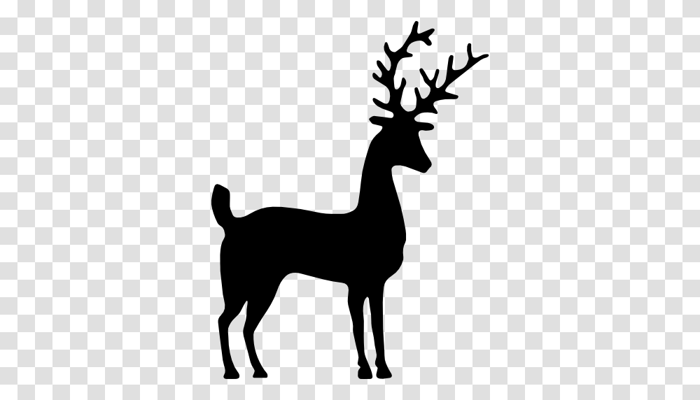 Deer Silhouette, Stencil, Antelope, Wildlife, Mammal Transparent Png