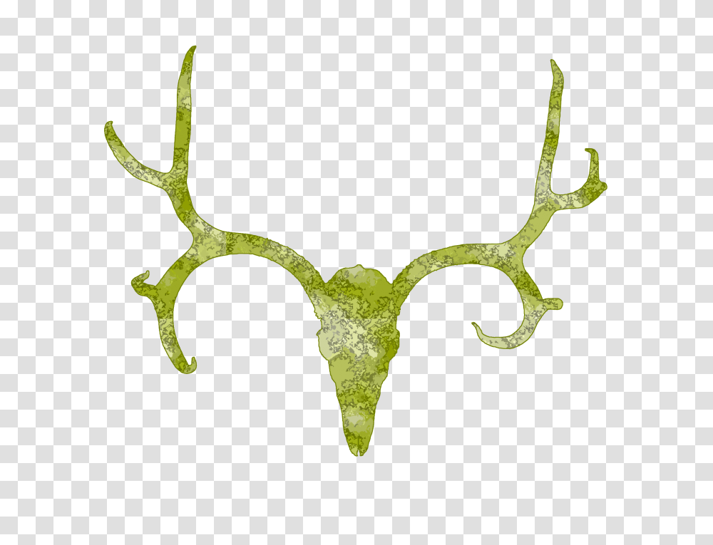 Deer Skull Image, Green, Cross Transparent Png