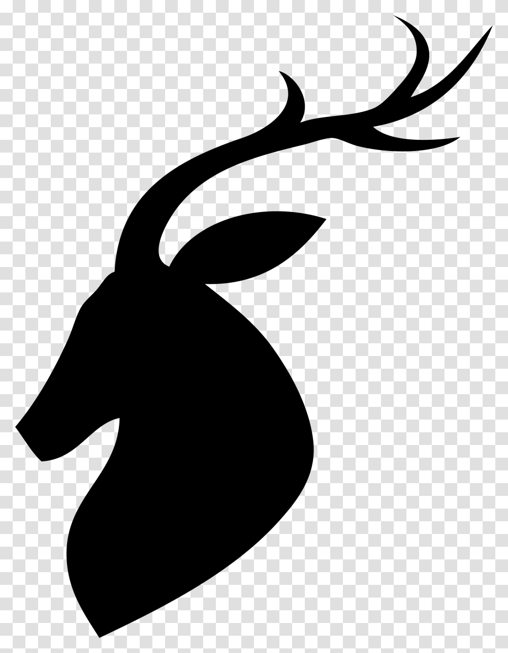 Deer, Stencil, Silhouette Transparent Png