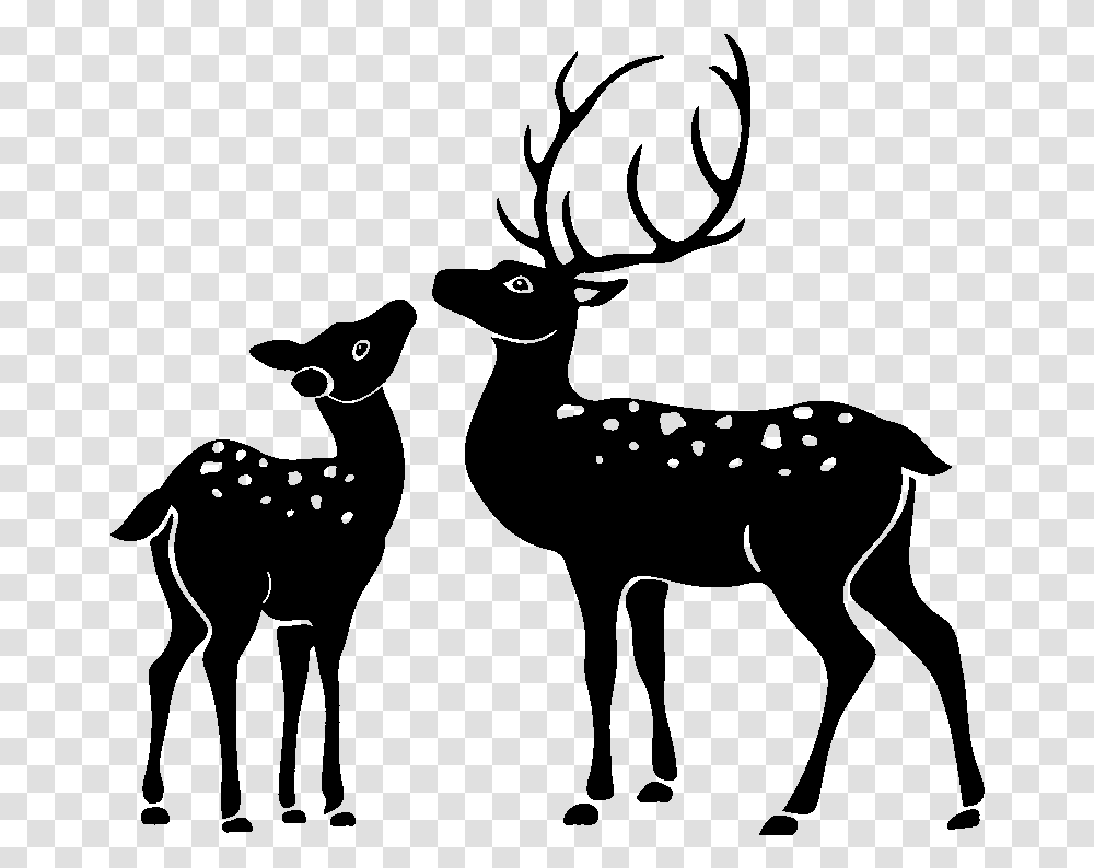 Deer Sticker Silhouette Black And White Wall Stickers, Gray, World Of Warcraft Transparent Png