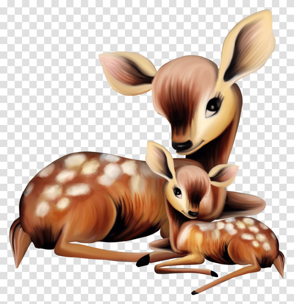 Deer With Baby Clipart, Wildlife, Animal, Mammal, Person Transparent Png