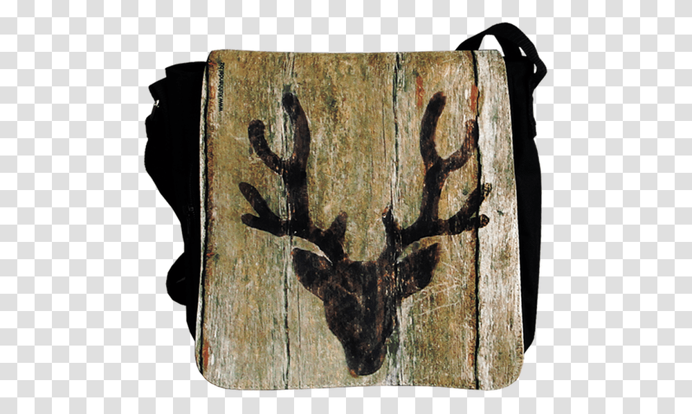 Deerhead Bag With Deer Antler, Wood, Plywood, Painting Transparent Png