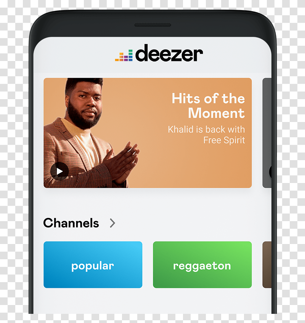 Deezer Mobile App Home, Person, Human, Paper Transparent Png
