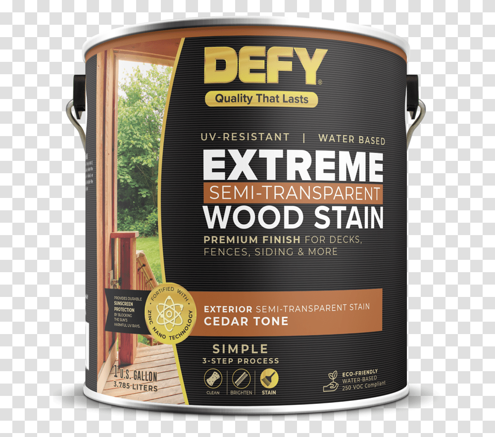 Defy Extreme Stain 1 Gallon Defy Extreme Wood Stain, Tin, Can, Paint Container Transparent Png
