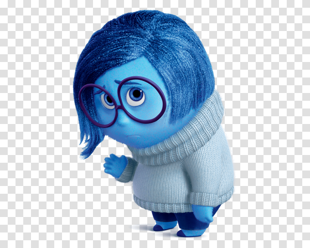 Dejected Clipart Inside Out Sadness, Head, Person, Human, Toy Transparent Png