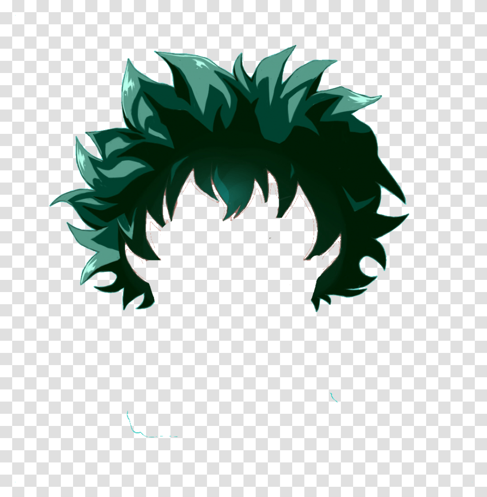 Deku Dekuhair Sticker Deku Hair, Green, Vegetation, Plant, Leaf Transparent Png