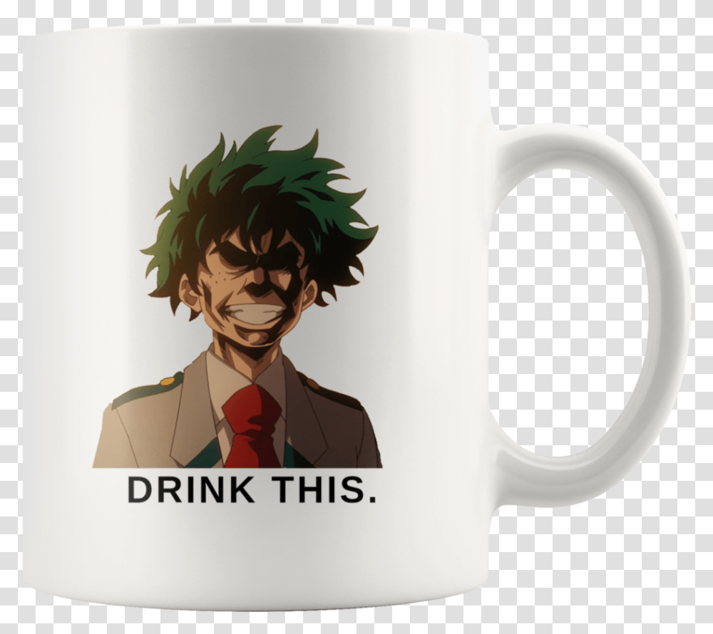 Deku Midoriya With All Might's Face, Coffee Cup, Person, Human Transparent Png