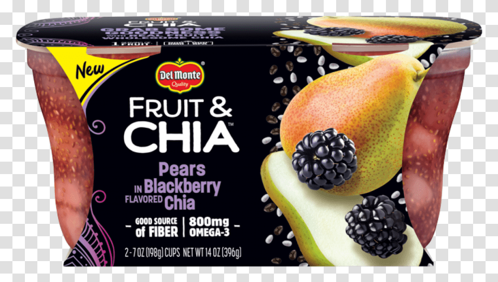 Del Monte Fruit And Chia, Plant, Food, Pear, Advertisement Transparent Png