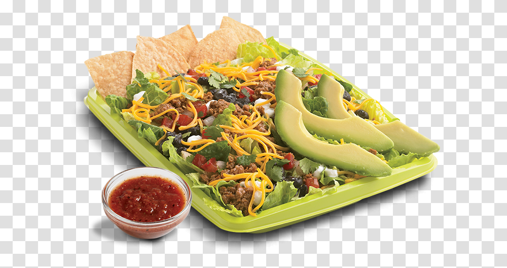 Del Taco Salad, Food, Plant, Hot Dog, Meal Transparent Png