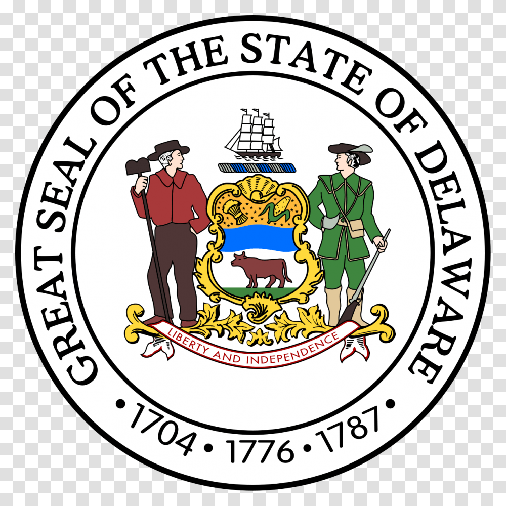 Delaware State Seal, Logo, Trademark, Person Transparent Png