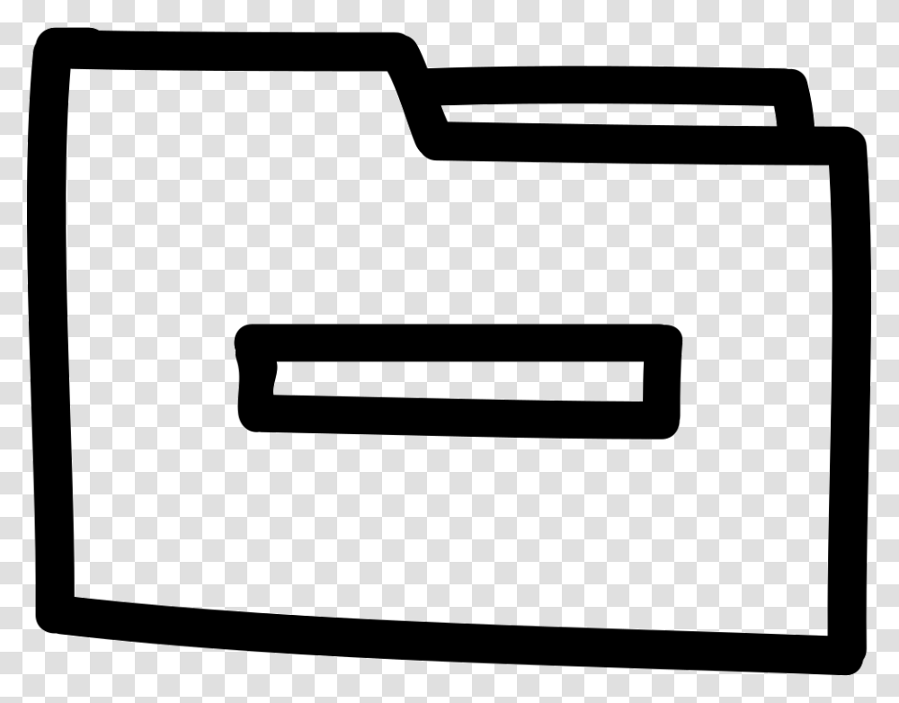 Delete Folder Hand Drawn Symbol Outline With Minus Sign, File, File Binder, File Folder Transparent Png