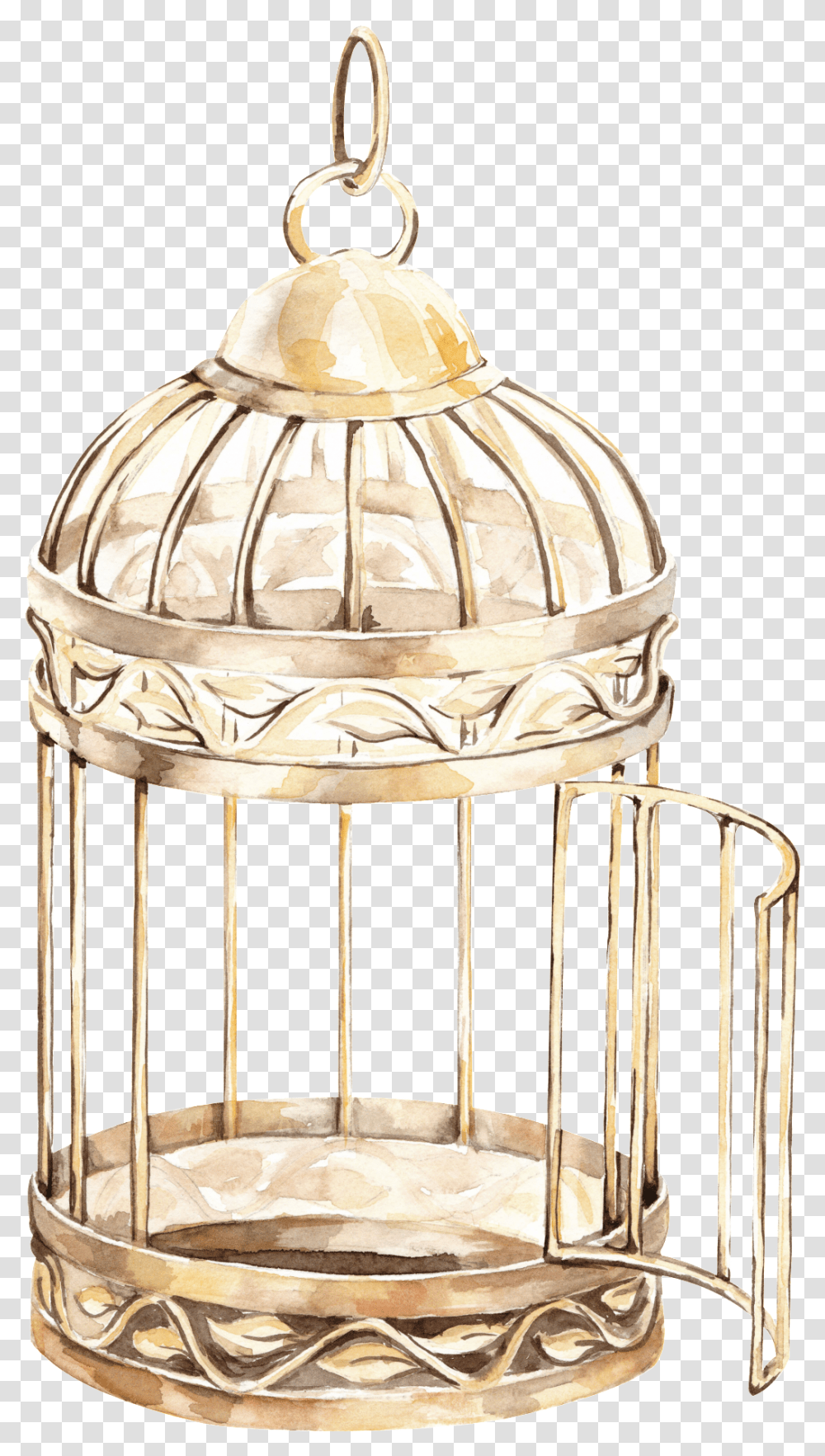 Delicate Bird Cage Cage Bird, Furniture, Lamp, Light Fixture, Lampshade Transparent Png