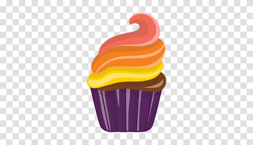 Delicious Decorated Cupcake Cartoon, Cream, Dessert, Food, Creme Transparent Png