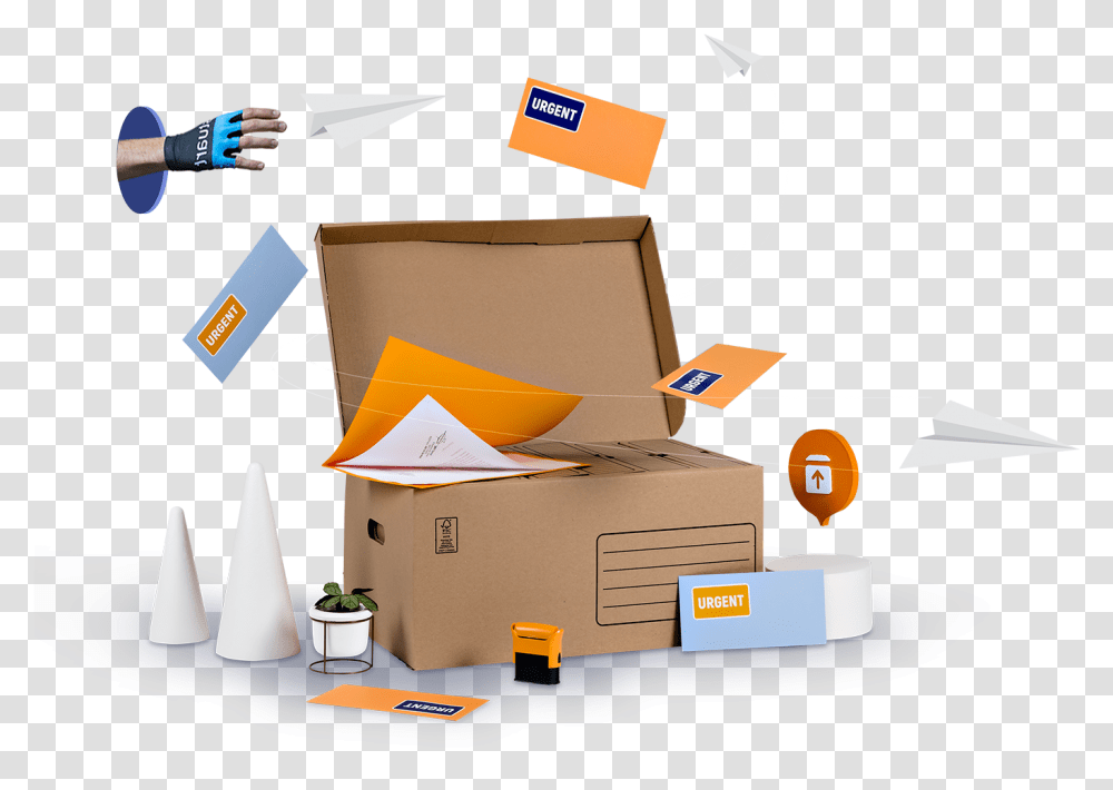 Deliveries For Post Offices And Messengers Carton, Cardboard, Box, Package Delivery Transparent Png