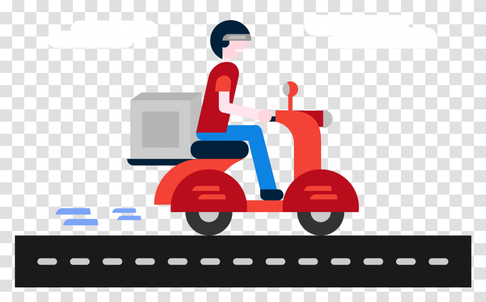 Delivery Boy Download Food Delivery, Transportation, Vehicle, Fire Truck, Scooter Transparent Png