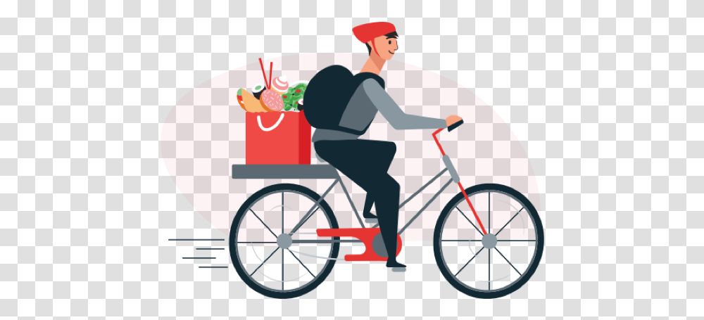 Delivery Boy On Cycle, Person, Wheel, Machine, Bicycle Transparent Png