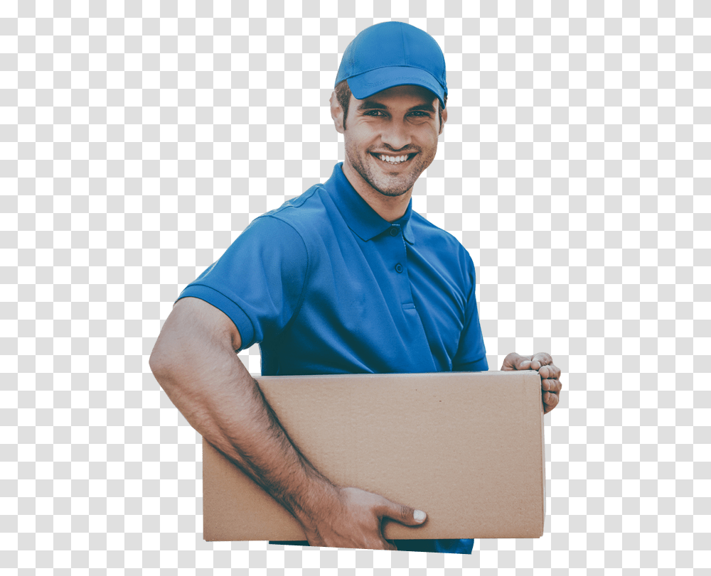 Delivery Business Sitting, Package Delivery, Person, Carton, Box Transparent Png