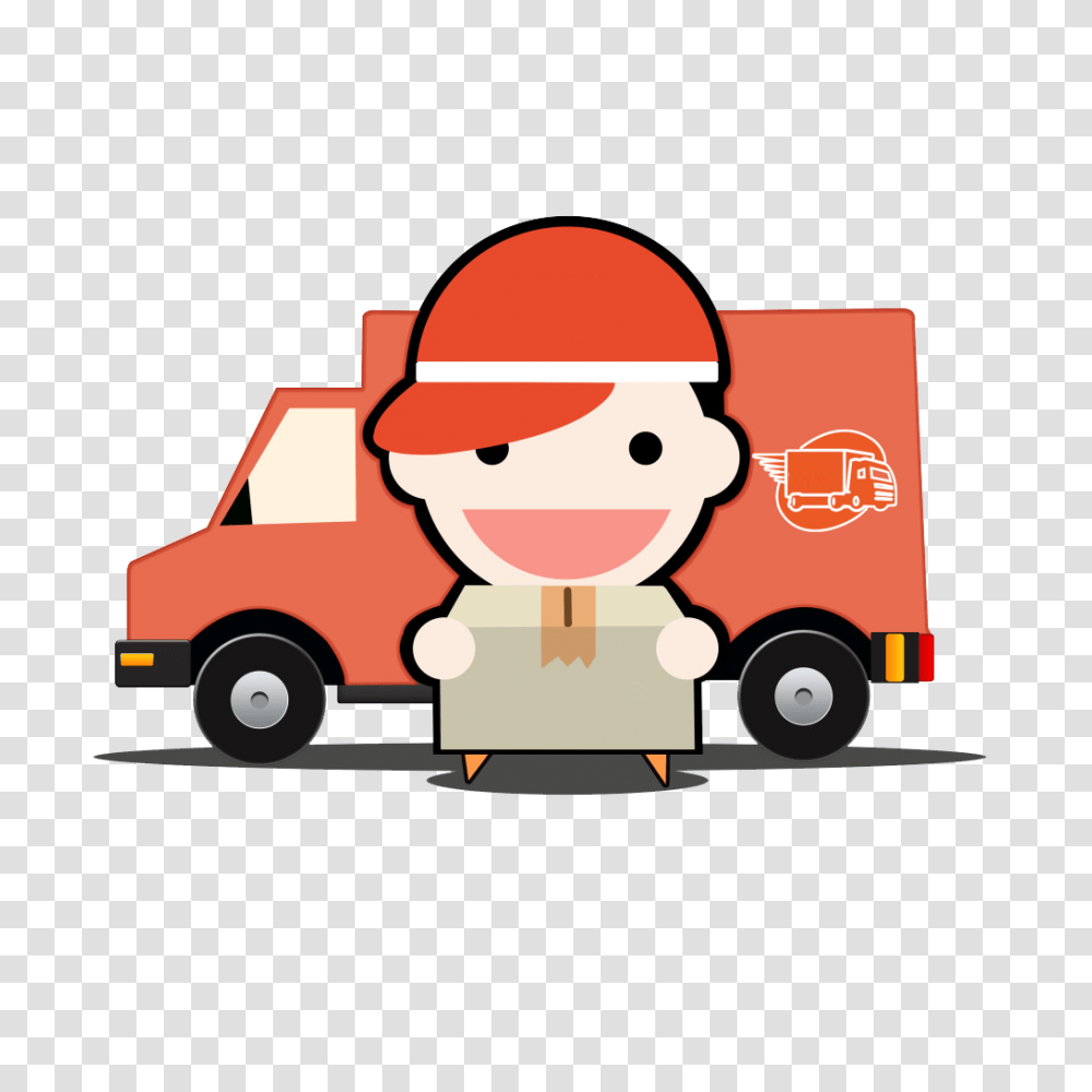 Delivery Clipart Courier Boy, Label, Van, Vehicle Transparent Png