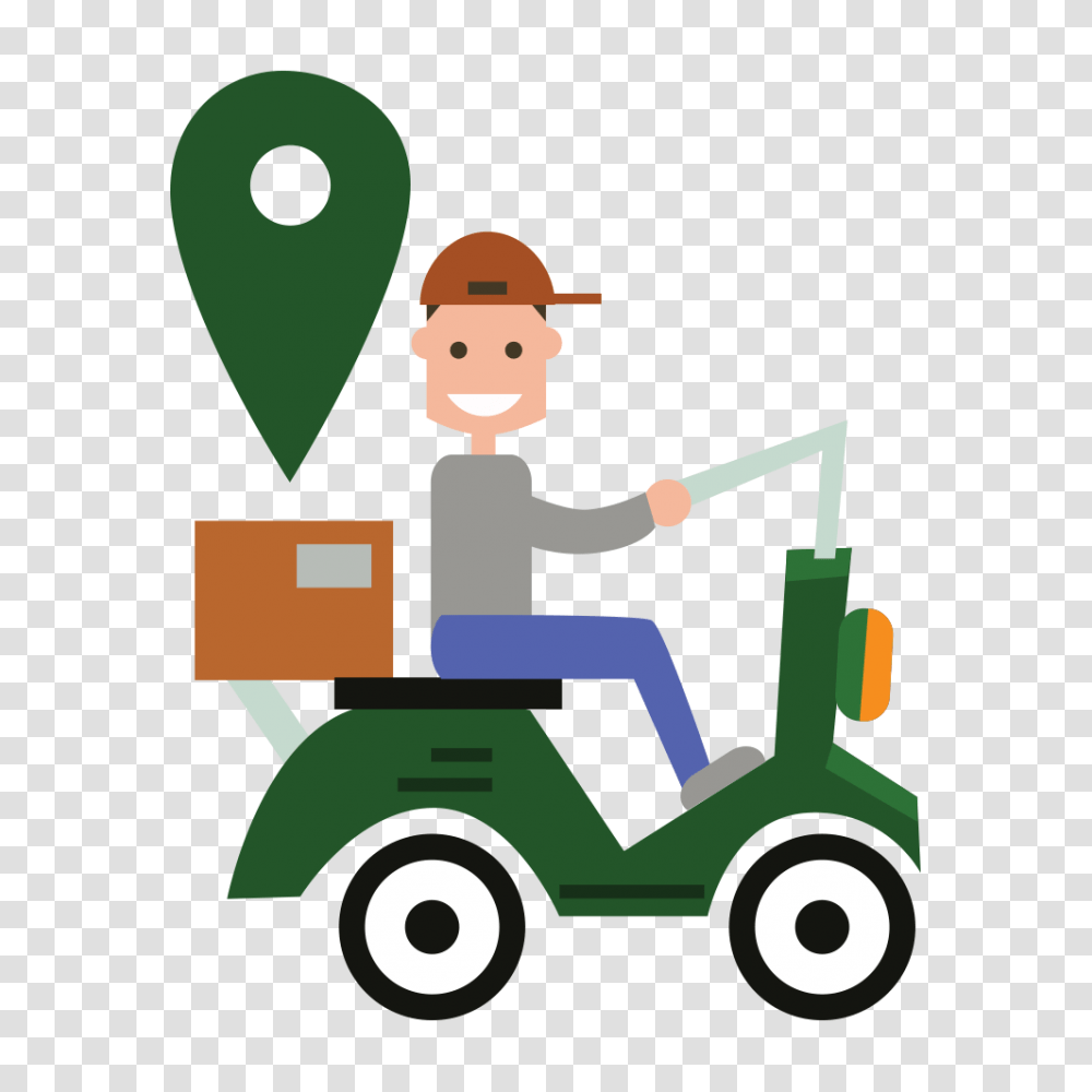 Delivery Clipart Courier Boy, Vehicle, Transportation, Lawn Mower, Tool Transparent Png