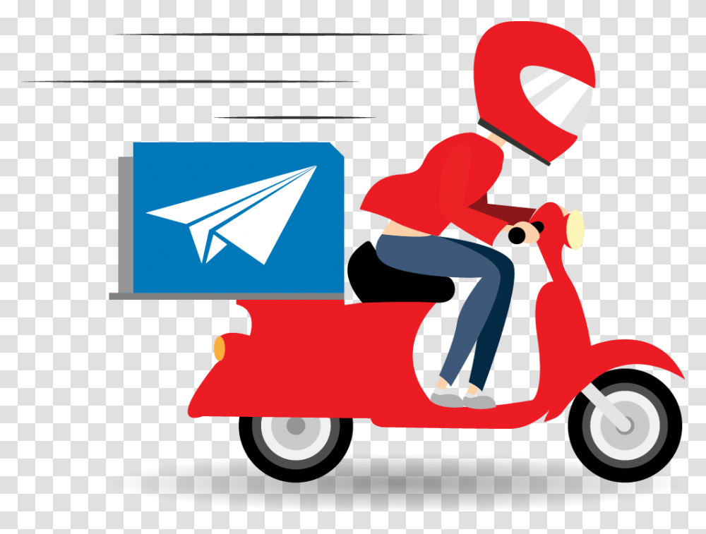 Delivery Home Delivery Bike, Vehicle, Transportation, Scooter, Fire Truck Transparent Png