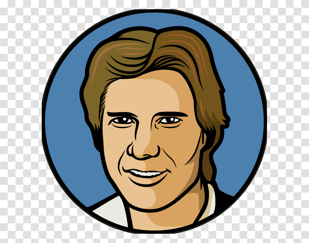 Delivery Man Clipart Draw Han Solo Easy Step, Face, Person, Head, Smile Transparent Png