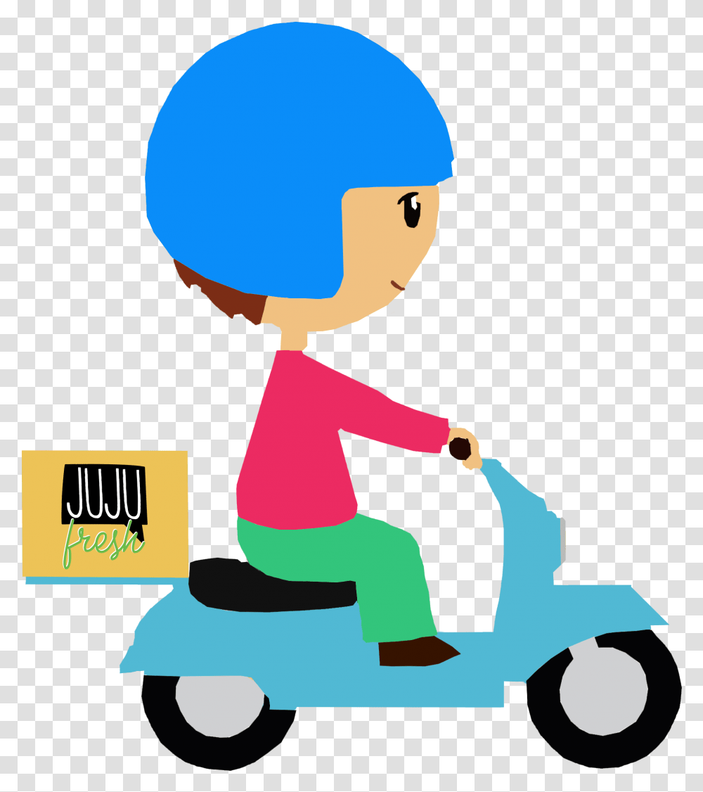 Delivery, Person, Transportation, Vehicle, Scooter Transparent Png