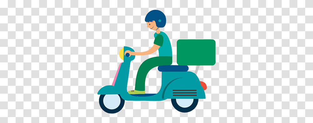 Delivery Rider Delivery Order, Vehicle, Transportation, Scooter, Lawn Mower Transparent Png