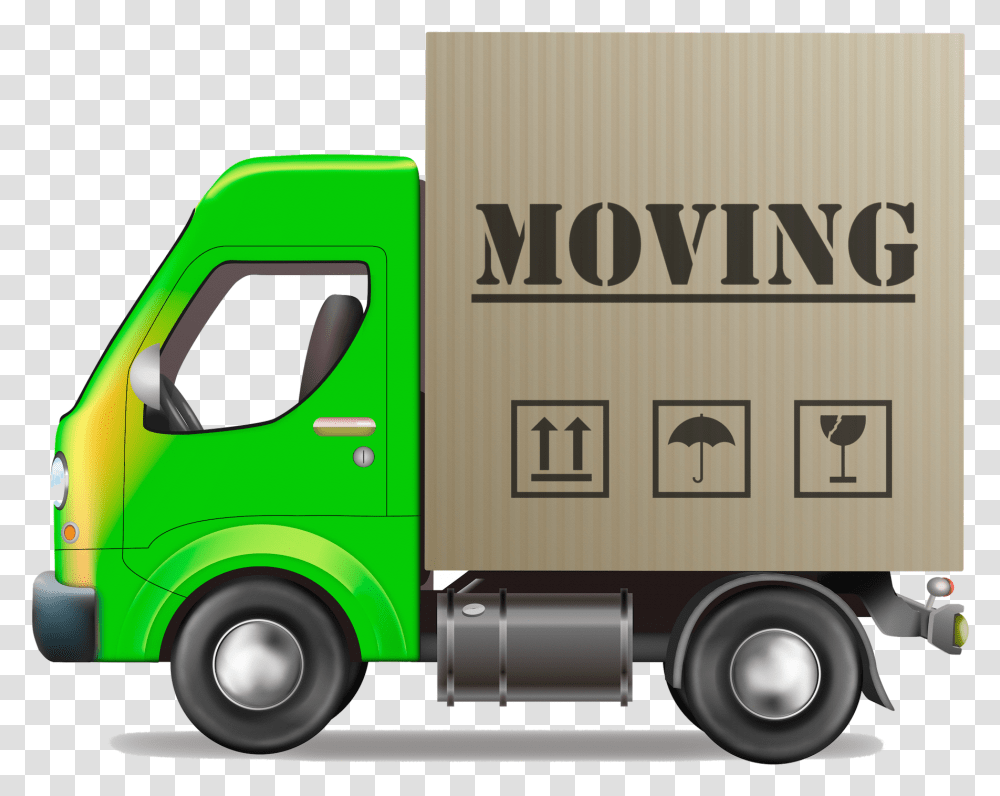 Delivery Truck Clipart Moving House Truck, Vehicle, Transportation, Trailer Truck, Moving Van Transparent Png