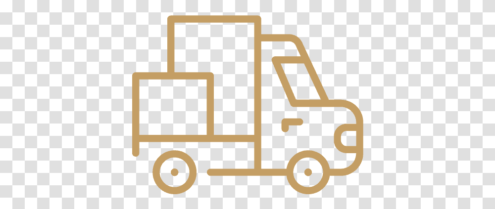 Delivery Truck Gold Icon Icon, Vehicle, Transportation, Van, Caravan Transparent Png