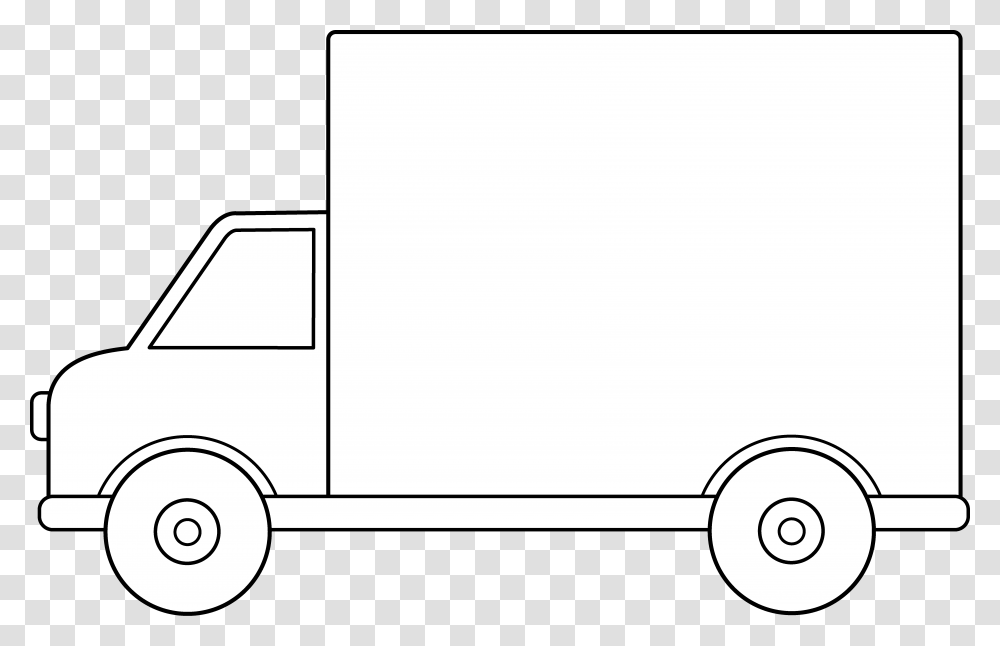 Delivery Truck Line Art City Car, Caravan, Vehicle, Transportation, Lawn Mower Transparent Png