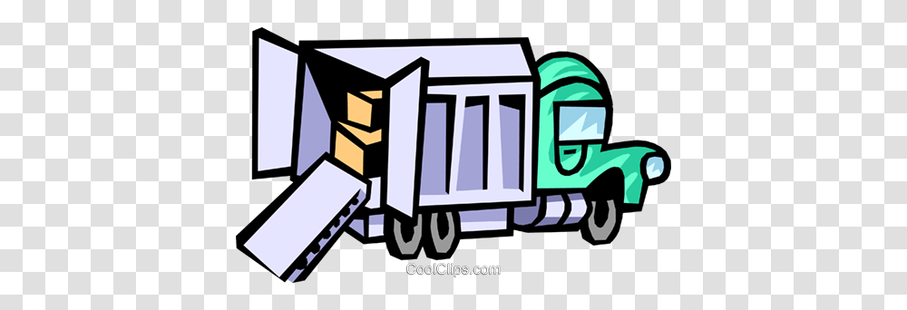 Delivery Truck Royalty Free Vector Clip Art Illustration, Transportation, Vehicle, Shipping Container, Moving Van Transparent Png