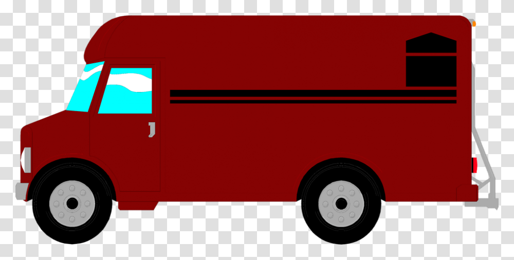 Delivery Van Clipart Red Food Truck Clip Art, Vehicle, Transportation, Fire Truck, Bus Transparent Png