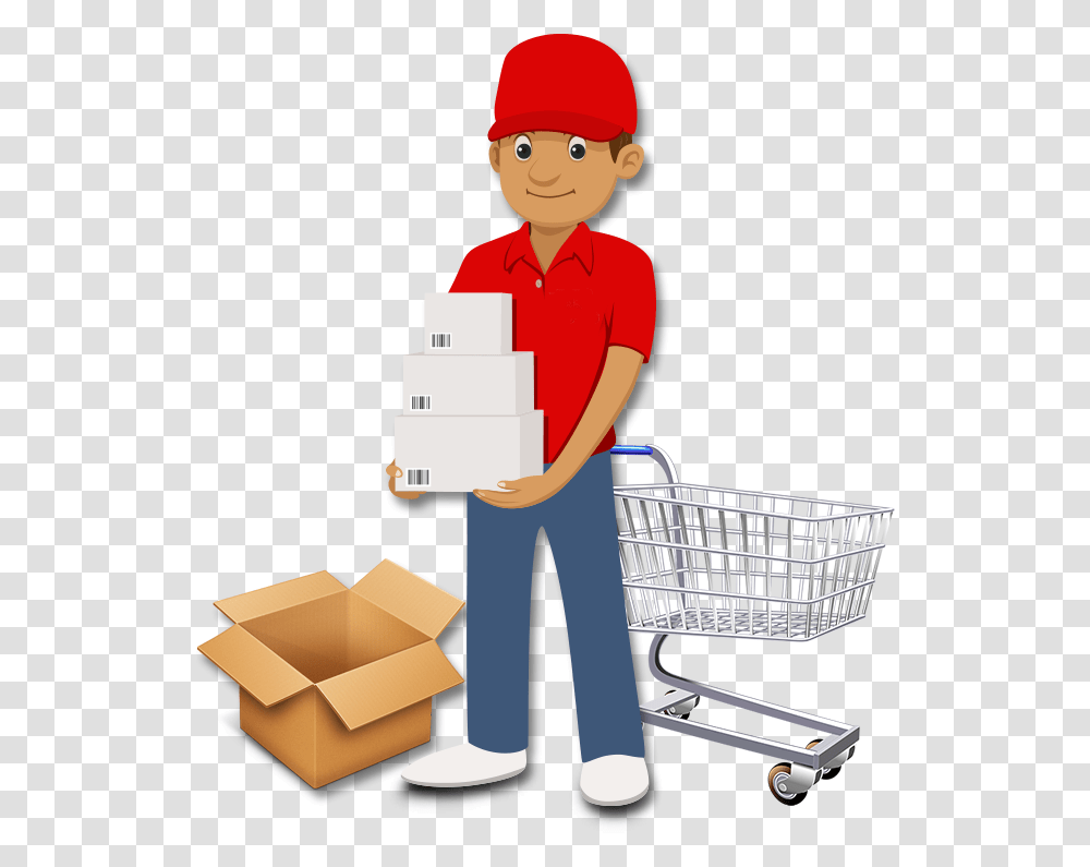 Delivery Walay Instant Home Delivery Shopping Cart, Person, Human, Box, Carton Transparent Png