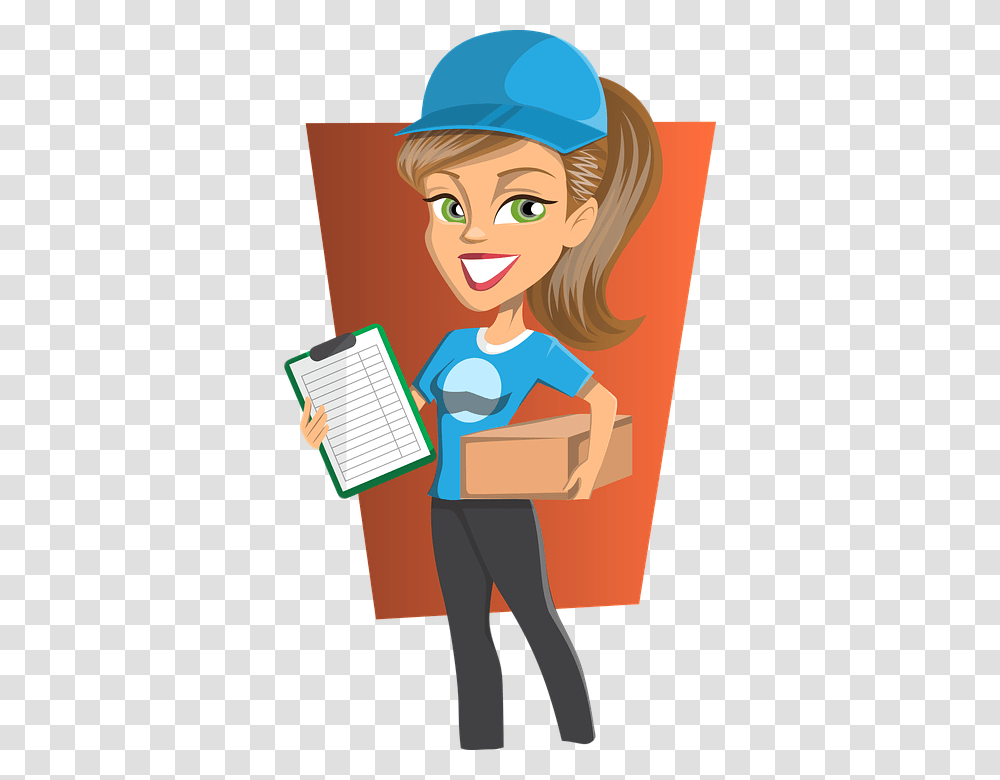 Delivery Woman, Person, Human, Box Transparent Png