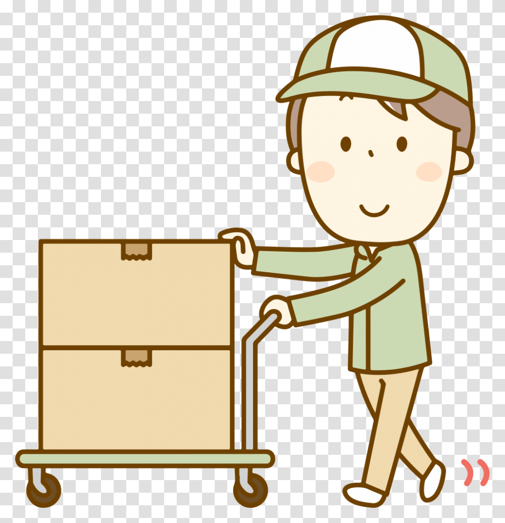 Deliveryman Warehouse Material Handling Clip Art, Package Delivery, Carton, Box, Cardboard Transparent Png
